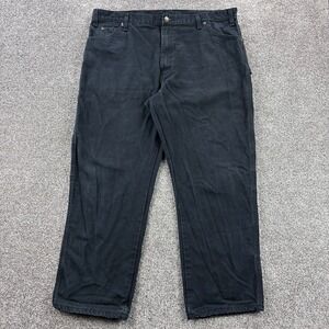 Vintage Y2K Dickies Carpenter Pants Mens 42x30 Black‎ Heavy Canvas Distressed